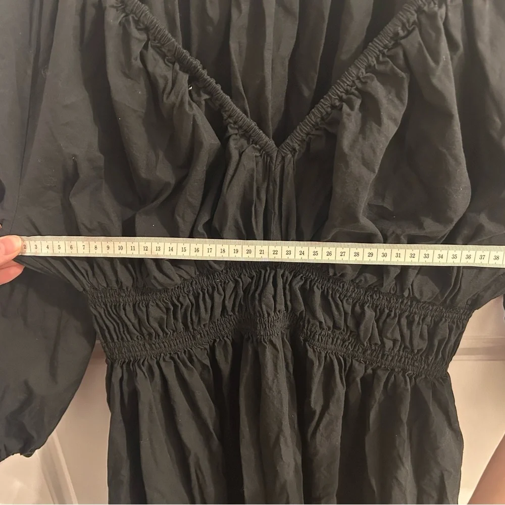 Madewell V neck balloon sleeve maxi Black Long Sleeve Dress - Picture 11 of 12